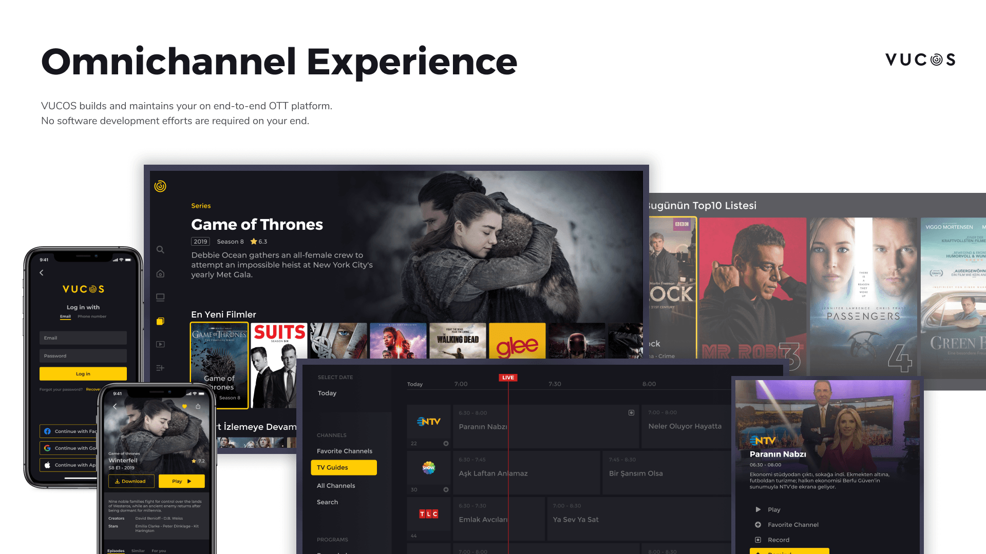 Vucos omnichannel OTT experience across all devices